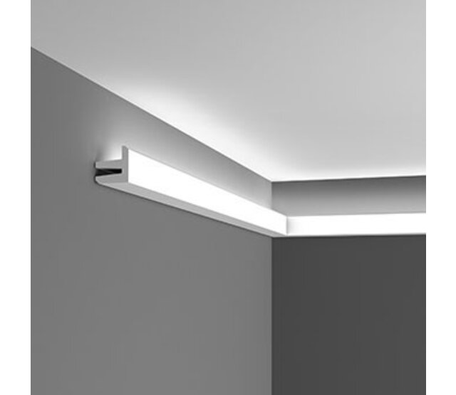LED Profilleiste 2 m – C380WEISS – 50x50 mm, weiße Stuckleiste für LED-Streifen, geeignet für Innen- und Außenbereich, 200 cm Länge, ideal für indirekte Beleuchtung und Designprojekte