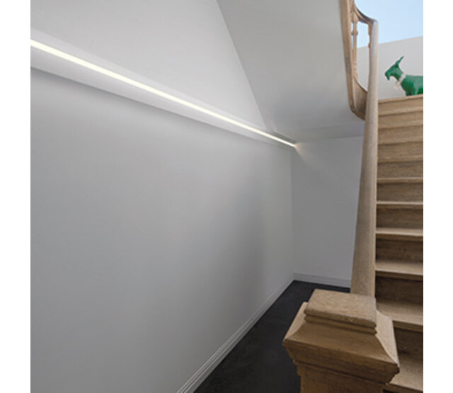 LED Profilleiste 2 m – C380WEISS – 50x50 mm, weiße Stuckleiste für LED-Streifen, geeignet für Innen- und Außenbereich, 200 cm Länge, ideal für indirekte Beleuchtung und Designprojekte