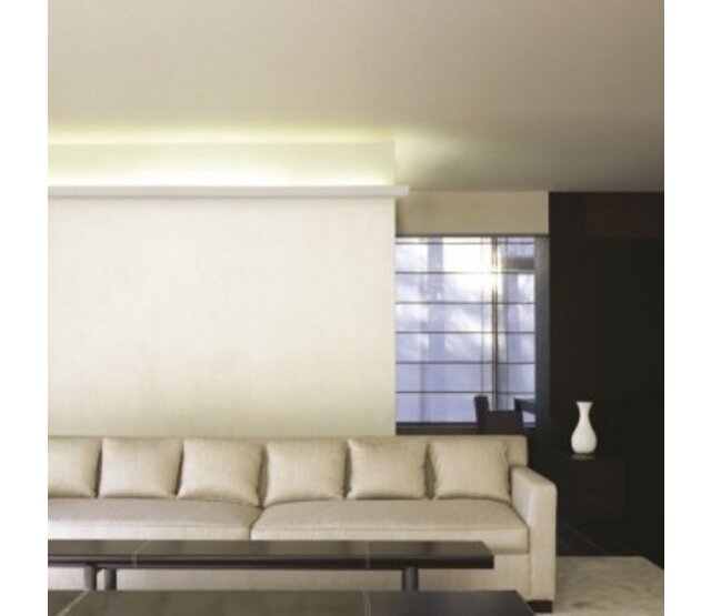 LED Profilleiste 2 m – C380WEISS – 50x50 mm, weiße Stuckleiste für LED-Streifen, geeignet für Innen- und Außenbereich, 200 cm Länge, ideal für indirekte Beleuchtung und Designprojekte