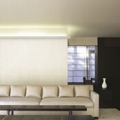 LED Stuckleiste 2 Meter - C373WEISS - 8 x 4,9 cm - Weiße Kunststoffleiste für indirekte LED Beleuchtung, 200 cm Länge, ideal für Decken- und Wandmontage