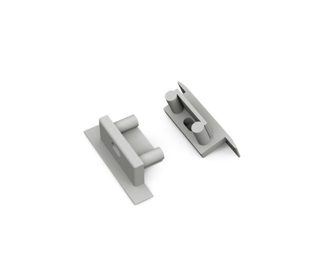 Endkappe für LED-Aluminiumprofil 08.1ALU mit Kabeldurchführung – für LED-Streifen, präzise Verarbeitung, 8 mm Breite, Aluminiumgehäuse, gewährleistete Kabelführung