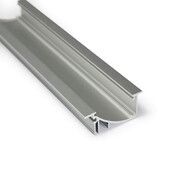 LED-Einbauprofil 2 Meter mit opal/milchweißer Abdeckung, 53 mm x 13,5 mm, F8ALU – Ideal für LED-Streifen, Aluminium, diffuses Licht, präzise Montage, moderne Beleuchtungslösung