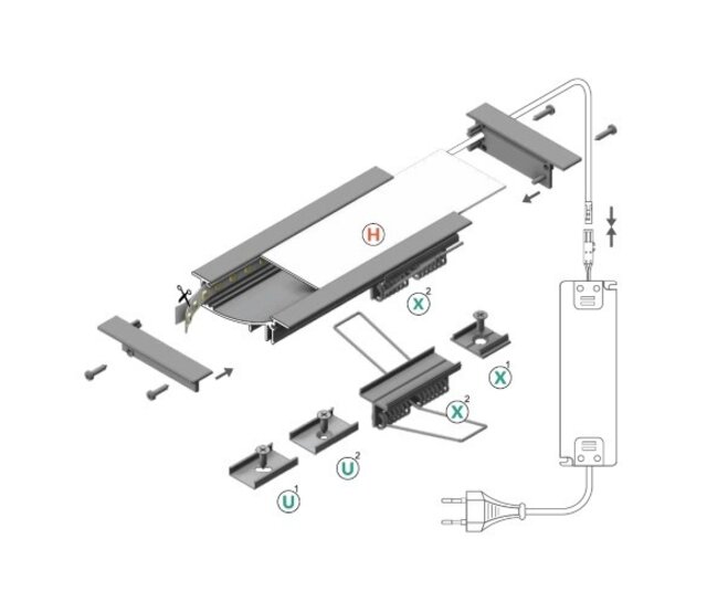 2x Endkappen für F8 WEISS LED-Profil – Hochwertig