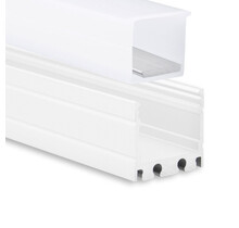 Weißes LED-Aluprofil 18.1WEISS.H20, 2 m, mit opaler Abdeckung