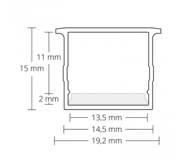 Weißes LED-Aluprofil 18.1WEISS.H20, 2 m, mit opaler Abdeckung
