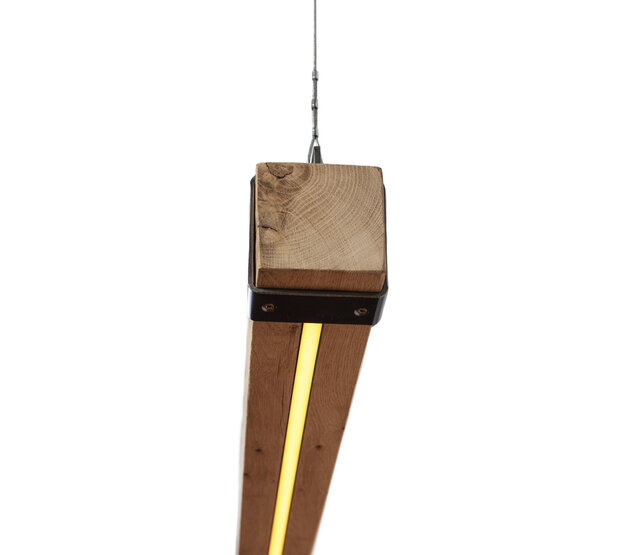 LED-Pendelleuchte aus Eichenholz 150 cm, Dimmbar mit Dual White 2700K-6500K