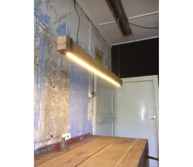 LED-Pendelleuchte aus Eichenholz 150 cm, Dimmbar mit Dual White 2700K-6500K