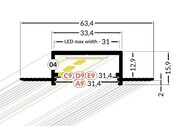 LED Stuckprofil Trimless 2 Meter mit Abdeckung 33,4 mm x 15,9 mm – XL29TrimlessALU für moderne LED Streifen, präzise Kanten und nahtlose Beleuchtung, ideal für Innenräume LED Stuckprofil Trimless 2 Meter mit Abdeckung 33,4 mm x 15,9 mm – XL29TrimlessALU für moderne LED Streifen, präzise Kanten und nahtlose Beleuchtung, ideal für Innenräume