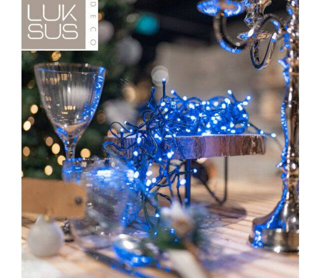 Blauwe Weihnachtsbeleuchtung mit 200 LED-Lämpchen – 15 Meter LED-Streifen, IP44 für Innen- und Außenbereich – Energieeffizient & Wetterfest – LUKSUS Premium-Deko Blauwe Weihnachtsbeleuchtung mit 200 LED-Lämpchen – 15 Meter LED-Streifen, IP44 für Innen- und Außenbereich – Energieeffizient & Wetterfest – LUKSUS Premium-Deko