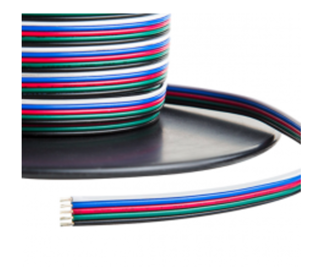RGBW LED-Kabel 5-adrig, 5x0,56mm², 50 Meter – Hochflexibel für LED-Streifen, 12V/24V, 5-polig, 0,56mm² Querschnitt, ideal für Innen- und Außenbeleuchtung