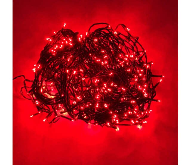Rote Weihnachtsbeleuchtung mit 320 LED-Lämpchen – 32 Meter LED-Streifen, 8 Funktionen, IP44 für Innen- und Außenbereich – LUKSUS Rote Weihnachtsbeleuchtung mit 320 LED-Lämpchen – 32 Meter LED-Streifen, 8 Funktionen, IP44 für Innen- und Außenbereich – LUKSUS