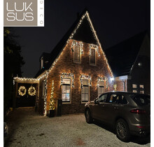 30m LED Eiszapfen Lichterkette Amber & Extra Warmweiß, 1000 LEDs, IP67 Wasserdicht, Professionell, hohe Energieeffizienz, Außenbeleuchtung