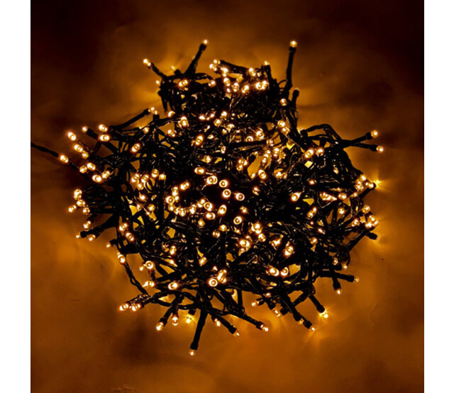 7,5 Meter LED Lichterkette für Weihnachtsbeleuchtung - 100 LEDs - Extra Warmweiß (2700K) - Wasserdicht (IP44) - Inkl. 10m Stromkabel - 24V Niederspannung - Innen- und Außenbereich