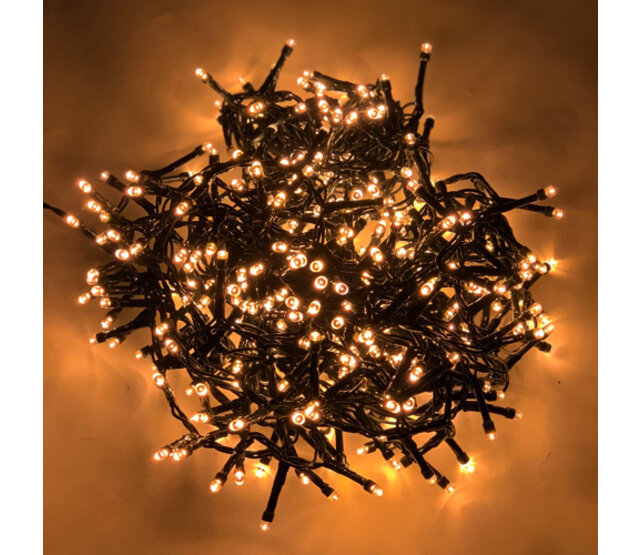 7,5 Meter LED Lichterkette für Weihnachtsbeleuchtung - 100 LEDs - Extra Warmweiß (2700K) - Wasserdicht (IP44) - Inkl. 10m Stromkabel - 24V Niederspannung - Innen- und Außenbereich