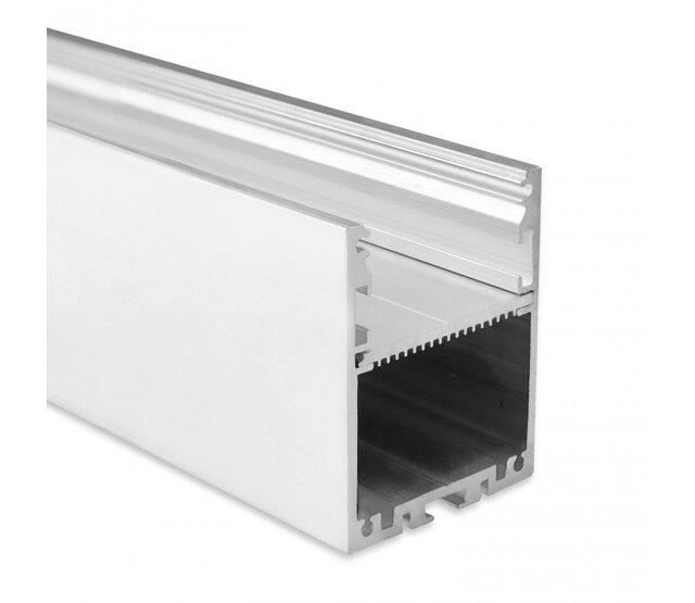 LED-Aluminiumprofil XL 2 Meter mit Klick-Abdeckung 40mm x 50mm – XL40ALU für LED-Streifen, hochwertige Beleuchtungslösung, präzise Lichtführung, ideal für Innen- und Außenbereich, maßgeschneiderte Technik