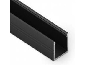 Schwarzes LED Aluminiumprofil 2m mit opaler Klickabdeckung 18,8x18,6mm – 20SCHWARZ