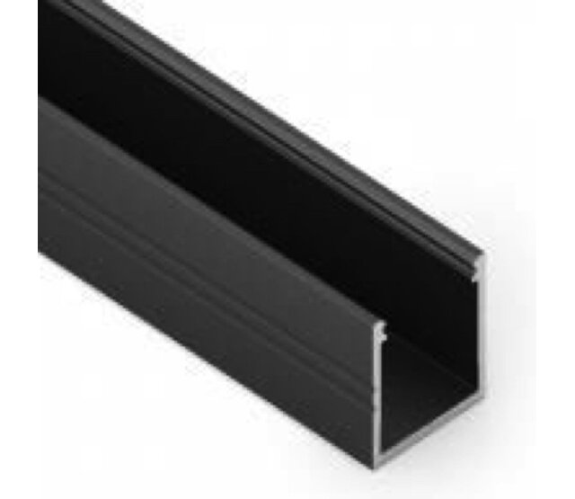 Schwarzes LED-Aluminiumprofil 200 cm mit opaler Klickabdeckung, 18,8 mm x 18,6 mm, für LED-Streifen, 20SCHWARZ – Hochwertiges Profil für perfekte Lichtstreuung Schwarzes LED-Aluminiumprofil 200 cm mit opaler Klickabdeckung, 18,8 mm x 18,6 mm, für LED-Streifen, 20SCHWARZ – Hochwertiges Profil für perfekte Lichtstreuung
