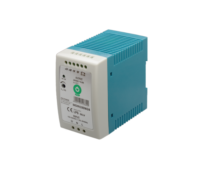 24V 100W DIN-Schienen-Netzteil für LED-Streifen – 4A Ausgangsstrom – IP20 Schutzklasse – Kompakt & effizient für Beleuchtungsanwendungen