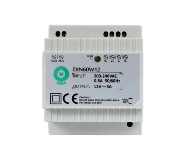 DIN-Schienen-LED-Netzteil 60W 12V 5A IP20 – Kompaktes, effizientes Schaltnetzteil für 12V LED-Streifen und Beleuchtungssysteme im Innenbereich