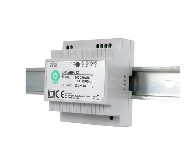 DIN-Schienen-LED-Netzteil 60W 12V 5A IP20 – Kompaktes, effizientes Schaltnetzteil für 12V LED-Streifen und Beleuchtungssysteme im Innenbereich
