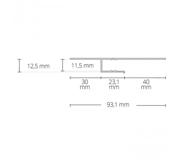 LED-Wandprofil 2 Meter (93,10 mm x 12,50 mm) GIPS12ALU – Aluminiumprofil für LED-Streifen, präzise Montage, optimale Lichtverteilung, ideal für Gipskartonwände, 2000 mm Länge, 93,1 mm x 12,5 mm Abmessungen LED-Wandprofil 2 Meter (93,10 mm x 12,50 mm) GIPS12ALU – Aluminiumprofil für LED-Streifen, präzise Montage, optimale Lichtverteilung, ideal für Gipskartonwände, 2000 mm Länge, 93,1 mm x 12,5 mm Abmessungen
