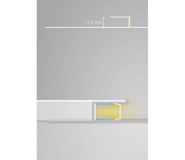 LED-Gipsprofil 2 Meter (2000 mm) – 133,10 mm x 12,50 mm – GIPS13ALU – LED-Streifen-Einbauprofil aus Aluminium für Decken- und Wandbeleuchtung, präzise Maße nach DIN-Norm