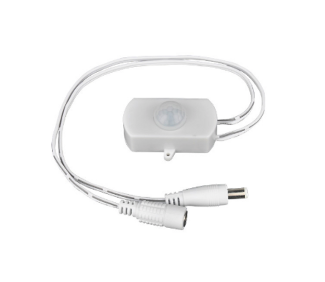 Einstellbarer PIR-Bewegungsmelder für LED-Streifen (weiß) – Präzise Helligkeits- und Zeitregelung, 230V, 180° Erfassungswinkel, IP20, ideal für Innenräume Einstellbarer PIR-Bewegungsmelder für LED-Streifen (weiß) – Präzise Helligkeits- und Zeitregelung, 230V, 180° Erfassungswinkel, IP20, ideal für Innenräume