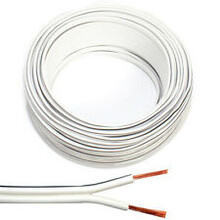 LED Streifen Anschlusskabel 2-polig, YZWL 2×0,75mm² – 50m Rolle – Weiß