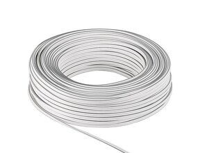 LED Streifen Anschlusskabel 2-polig, YZWL 2×0,75mm² – 100m Rolle – Weiß