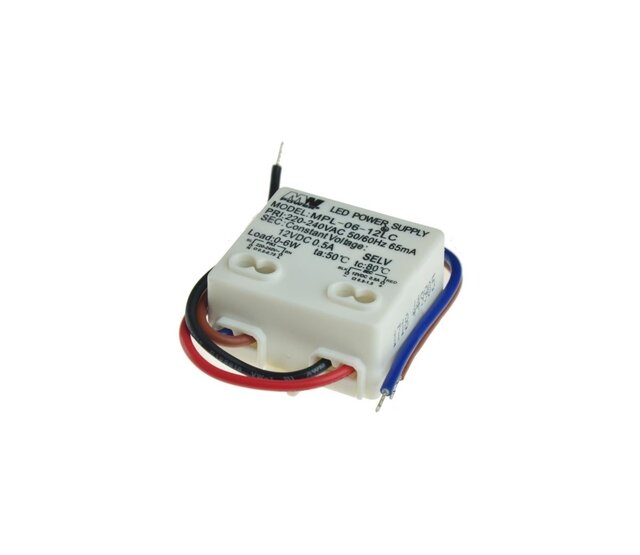 Mini LED-Netzteil 6 Watt 12 Volt 0,5 Ampere - IP20 - MPL-06-12 - Ideal für LED-Streifen & Beleuchtung - Kompakt & effizient Mini LED-Netzteil 6 Watt 12 Volt 0,5 Ampere - IP20 - MPL-06-12 - Ideal für LED-Streifen & Beleuchtung - Kompakt & effizient
