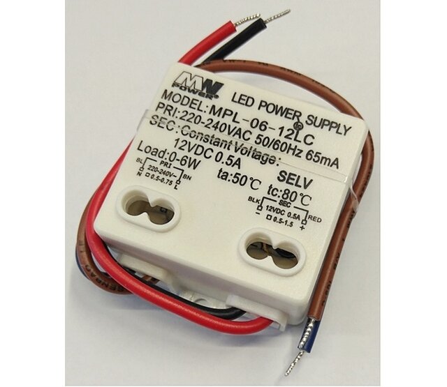 Mini LED-Netzteil 6 Watt 12 Volt 0,5 Ampere - IP20 - MPL-06-12 - Ideal für LED-Streifen & Beleuchtung - Kompakt & effizient Mini LED-Netzteil 6 Watt 12 Volt 0,5 Ampere - IP20 - MPL-06-12 - Ideal für LED-Streifen & Beleuchtung - Kompakt & effizient