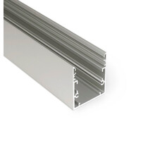 LED Streifen Profil XXL 3 Meter mit Abdeckung 53 mm x 53 mm – XL53ALU, Aluminiumprofil für LED-Beleuchtung, 300 cm Länge, 53x53 mm Querschnitt, hochwertige Lichtstreifenhalterung