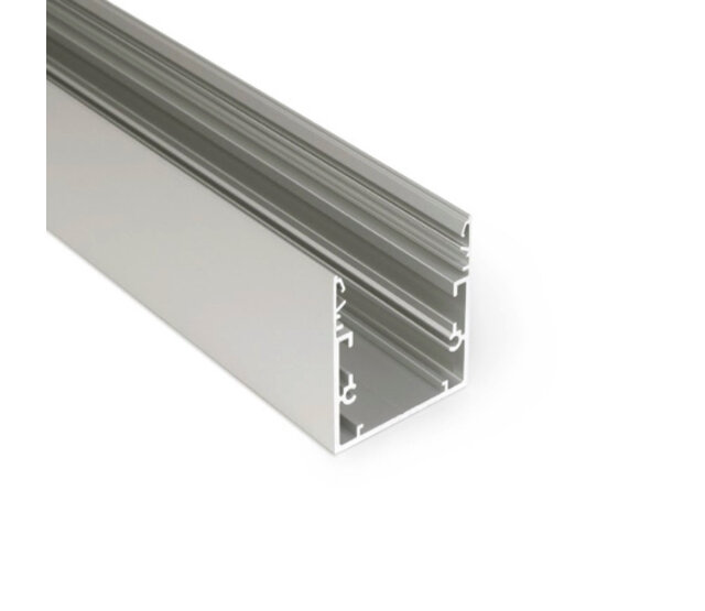 LED Streifen Profil XXL 3 Meter mit Abdeckung 53 mm x 53 mm – XL53ALU, Aluminiumprofil für LED-Beleuchtung, 300 cm Länge, 53x53 mm Querschnitt, hochwertige Lichtstreifenhalterung LED Streifen Profil XXL 3 Meter mit Abdeckung 53 mm x 53 mm – XL53ALU, Aluminiumprofil für LED-Beleuchtung, 300 cm Länge, 53x53 mm Querschnitt, hochwertige Lichtstreifenhalterung