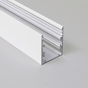 LED Aluminium-Profil XXL 3 Meter mit Abdeckung 53 x 53 mm – Modell XL53WIT, passend für alle LED-Streifen, inklusive milchig-opaler Polycarbonat-Abdeckung, 300 cm Länge