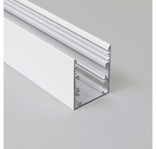 LED Aluminium-Profil XXL 3 Meter mit Abdeckung 53 x 53 mm – Modell XL53WIT, passend für alle LED-Streifen, inklusive milchig-opaler Polycarbonat-Abdeckung, 300 cm Länge