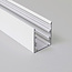 LED-Profile Luksus LED Aluminium-Profil XXL 3 Meter mit Abdeckung 53 x 53 mm – Modell XL53WIT, passend für alle LED-Streifen, inklusive milchig-opaler Polycarbonat-Abdeckung, 300 cm Länge