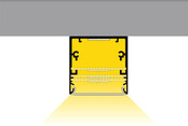 LED Aluminium-Profil XXL 3 Meter mit Abdeckung 53 x 53 mm – Modell XL53WIT, passend für alle LED-Streifen, inklusive milchig-opaler Polycarbonat-Abdeckung, 300 cm Länge