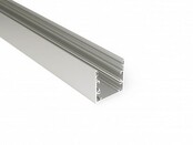LED Aluminium-Profil XXL 3 Meter mit Abdeckung 53 x 53 mm – Modell XL53WIT, passend für alle LED-Streifen, inklusive milchig-opaler Polycarbonat-Abdeckung, 300 cm Länge