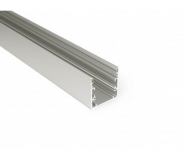 LED Aluminium-Profil XXL 3 Meter mit Abdeckung 53 x 53 mm – Modell XL53WIT, passend für alle LED-Streifen, inklusive milchig-opaler Polycarbonat-Abdeckung, 300 cm Länge