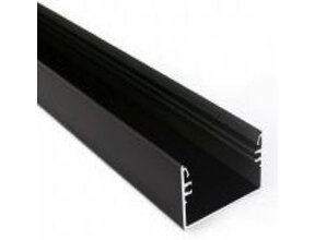 LED Aluminiumprofil XXL 2m mit Abdeckung 53x28 mm Schwarz – XL50