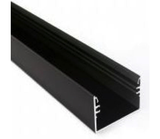 LED Aluminiumprofil XXL 200 cm mit Abdeckung 53 mm x 28 mm – XL50ZWART | Hochwertiges Profil für LED Streifen | Ideal für indirekte Beleuchtung | Präzise Verarbeitung | Schwarz matt LED Aluminiumprofil XXL 200 cm mit Abdeckung 53 mm x 28 mm – XL50ZWART | Hochwertiges Profil für LED Streifen | Ideal für indirekte Beleuchtung | Präzise Verarbeitung | Schwarz matt