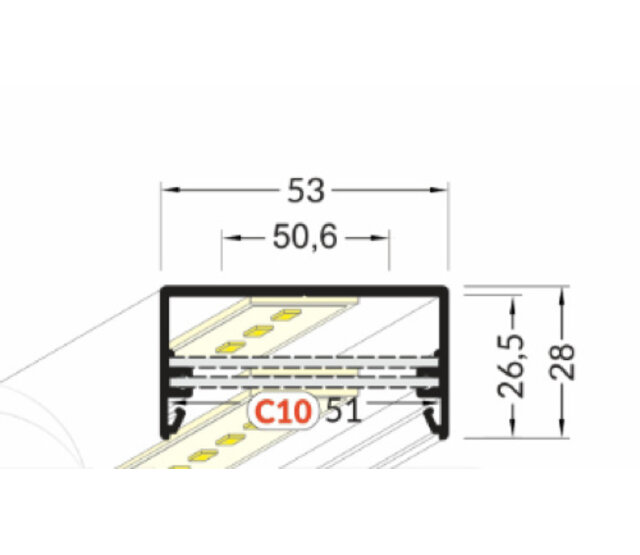 LED Aluminiumprofil XXL 200 cm mit Abdeckung 53 mm x 28 mm – XL50ZWART | Hochwertiges Profil für LED Streifen | Ideal für indirekte Beleuchtung | Präzise Verarbeitung | Schwarz matt LED Aluminiumprofil XXL 200 cm mit Abdeckung 53 mm x 28 mm – XL50ZWART | Hochwertiges Profil für LED Streifen | Ideal für indirekte Beleuchtung | Präzise Verarbeitung | Schwarz matt