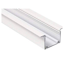LED-Einbauprofil XXL 2 Meter mit Abdeckung 77 mm x 36 mm – XL70WIT | Hochwertiges Aluminiumprofil für LED-Streifen | Ideal für indirekte Beleuchtung | Inklusive Diffusor | Maße: 2000 mm x 77 mm x 36 mm