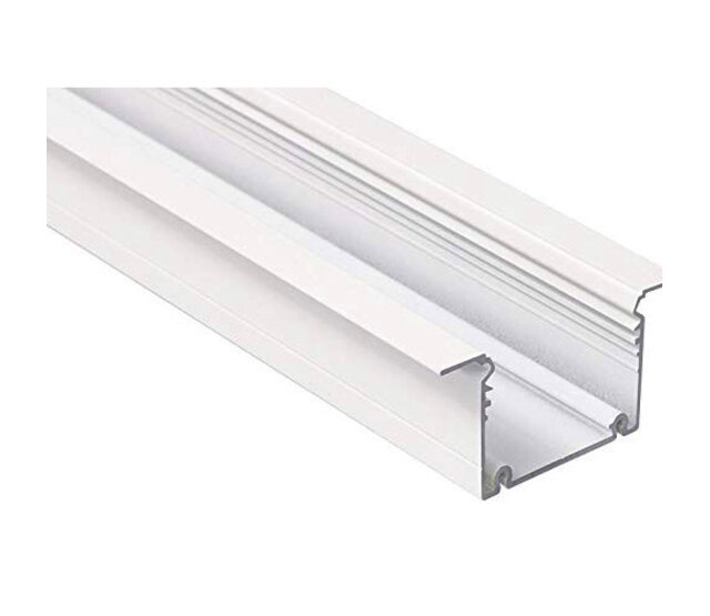LED-Einbauprofil XXL 2 Meter mit Abdeckung 77 mm x 36 mm – XL70WIT | Hochwertiges Aluminiumprofil für LED-Streifen | Ideal für indirekte Beleuchtung | Inklusive Diffusor | Maße: 2000 mm x 77 mm x 36 mm LED-Einbauprofil XXL 2 Meter mit Abdeckung 77 mm x 36 mm – XL70WIT | Hochwertiges Aluminiumprofil für LED-Streifen | Ideal für indirekte Beleuchtung | Inklusive Diffusor | Maße: 2000 mm x 77 mm x 36 mm