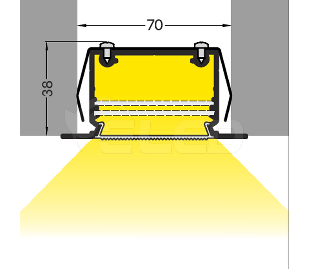 LED Streifen XXL Einbauprofil 2 Meter mit Abdeckung 77 mm x 36 mm - XL70ALU | Aluminiumprofil für LED-Beleuchtung, hochwertige Lichtleiste, dimmbar, inklusive Diffusor LED Streifen XXL Einbauprofil 2 Meter mit Abdeckung 77 mm x 36 mm - XL70ALU | Aluminiumprofil für LED-Beleuchtung, hochwertige Lichtleiste, dimmbar, inklusive Diffusor