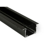 LED XXL Einbauprofil 2m mit Abdeckung 77x36mm Schwarz – XL70 für LED Streifen