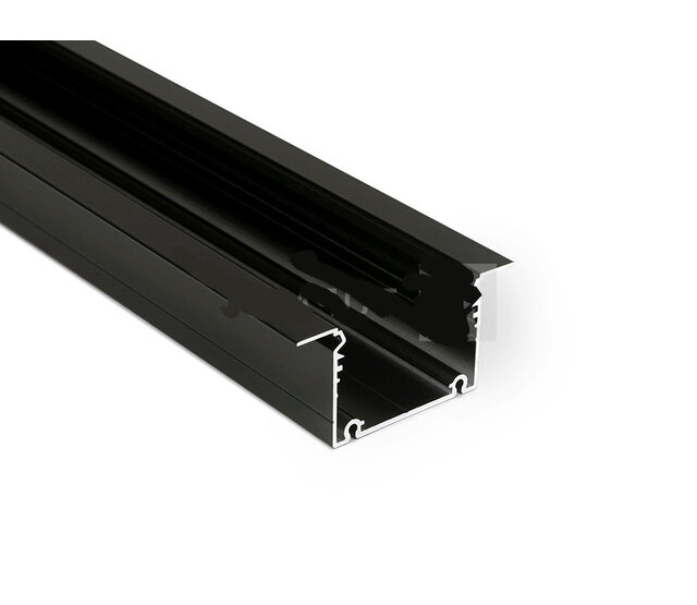 LED XXL Einbauprofil 2 Meter mit Abdeckung 77 mm x 36 mm – XL70ZWART | Hochwertiges Aluminiumprofil für LED-Streifen, diffuses Licht, ideal für Decken- oder Wandmontage, inklusive Opalabdeckung LED XXL Einbauprofil 2 Meter mit Abdeckung 77 mm x 36 mm – XL70ZWART | Hochwertiges Aluminiumprofil für LED-Streifen, diffuses Licht, ideal für Decken- oder Wandmontage, inklusive Opalabdeckung