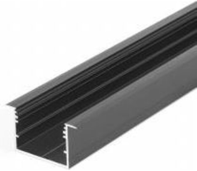 LED XXL Einbauprofil 2 Meter mit Abdeckung 77 mm x 36 mm – XL70ZWART | Hochwertiges Aluminiumprofil für LED-Streifen, diffuses Licht, ideal für Decken- oder Wandmontage, inklusive Opalabdeckung LED XXL Einbauprofil 2 Meter mit Abdeckung 77 mm x 36 mm – XL70ZWART | Hochwertiges Aluminiumprofil für LED-Streifen, diffuses Licht, ideal für Decken- oder Wandmontage, inklusive Opalabdeckung