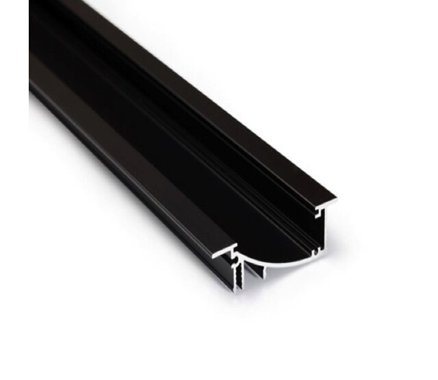 Schwarzes LED-Einbauprofil 3 Meter, 53 mm x 13,5 mm, für LED-Streifen, Aluminium, F8SCHWARZ, inklusive Diffusor, ideal für indirekte Beleuchtung und Akzentbeleuchtung Schwarzes LED-Einbauprofil 3 Meter, 53 mm x 13,5 mm, für LED-Streifen, Aluminium, F8SCHWARZ, inklusive Diffusor, ideal für indirekte Beleuchtung und Akzentbeleuchtung