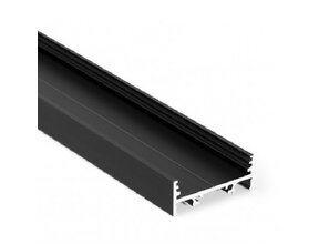 Schwarzes LED XL Profil 2m mit flacher Abdeckung 33,4x12,8mm – XL10SCHWARZ